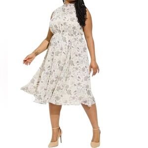 Torrid Midi Clip Dot Mock Neck Dress | Size 3X